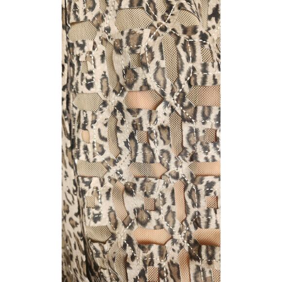 Chicos Duster snap Front Cardigan shacket Beige leopard Animal Print size 1X EUC - Picture 2 of 8